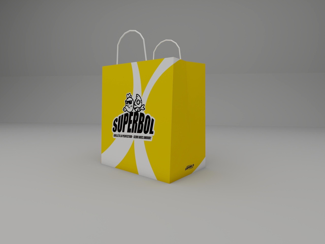 A branded paper bag.